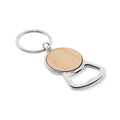 Sleutelhanger met flesopener en bamboe detail, hout