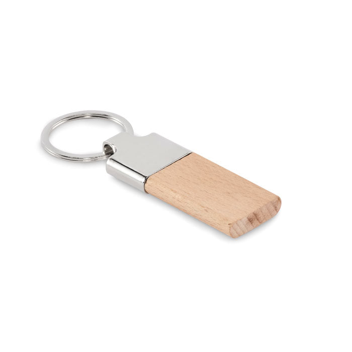 Rechthoekige sleutelhanger met houtlook, hout