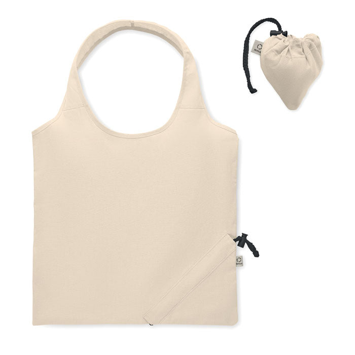 Opvouwbare boodschappentas van gerecycled katoen, beige