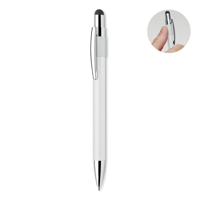 Stylus balpen met anti-stress spinner, wit