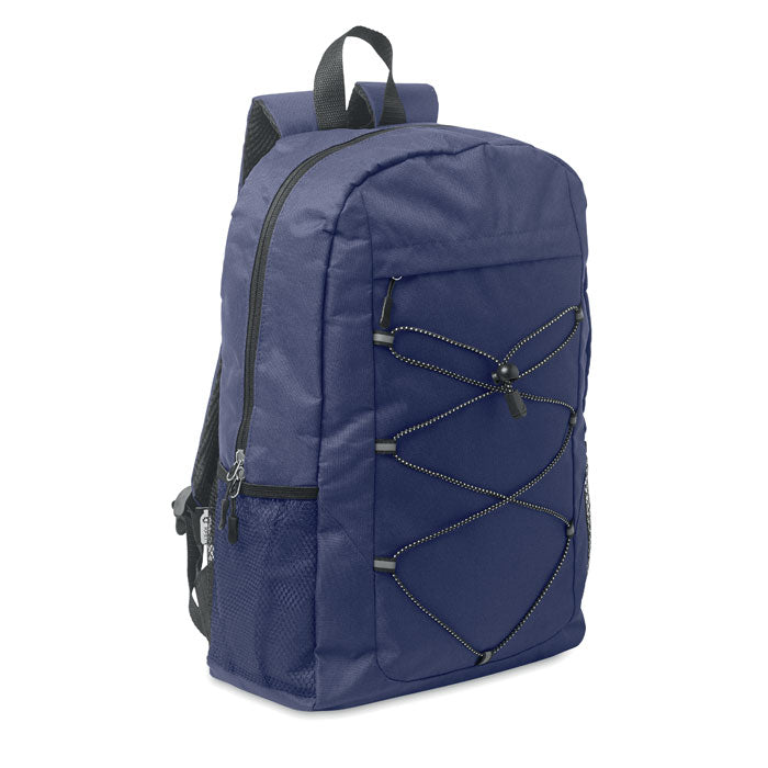 Rugzak met decoratief koord en meshzakken, blauw