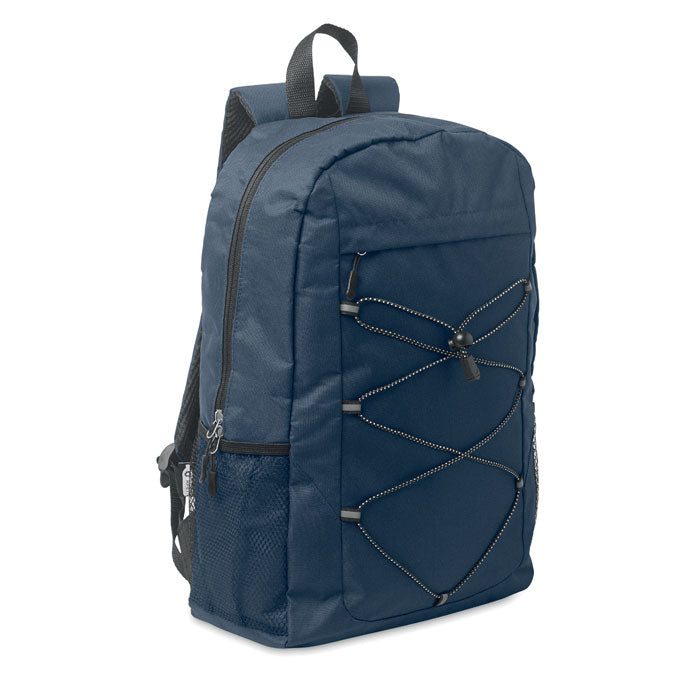 Rugzak met decoratief koord en meshzakken, marineblauw