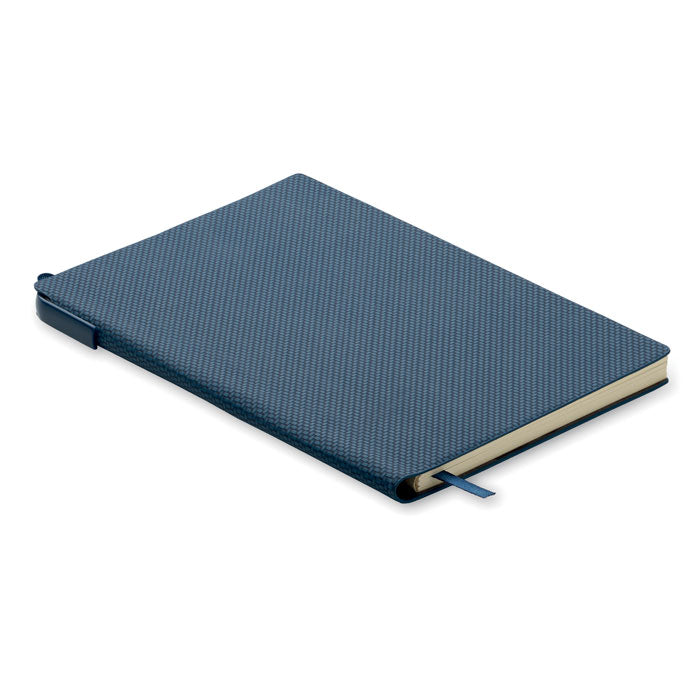 A5-notitieboek met balpen in de rug, marineblauw