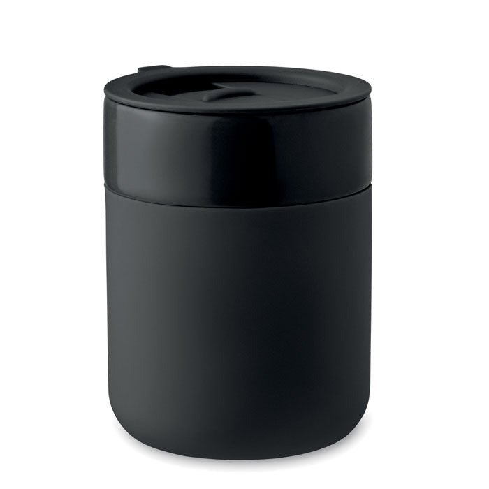 Keramische mok 330 ml met siliconen omhulsel, zwart