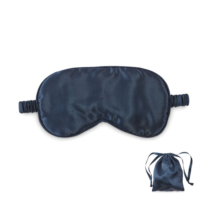Zacht oogmasker met bewaarzakje, blauw