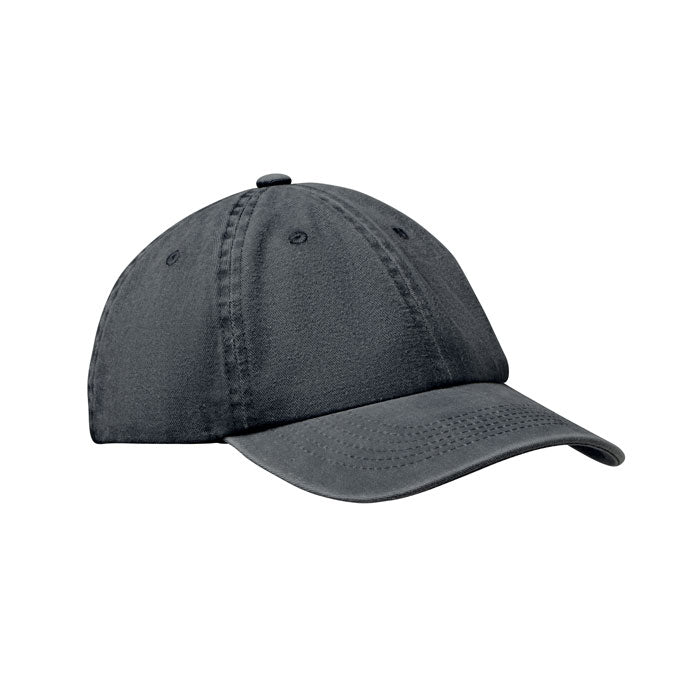 Vintage baseballpet met opgestikte oogjes, zwart