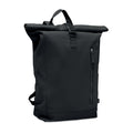 Rolltop rugzak van gerecycled katoen, zwart