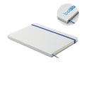 A5-notitieboekje van gerecycled melkpak, wit, blauw