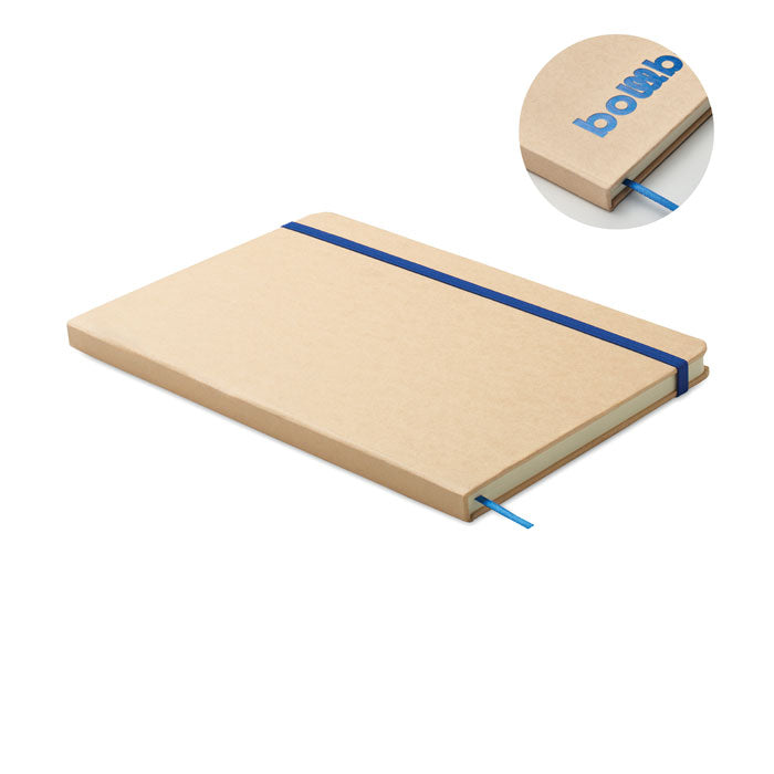 A5-notitieboekje van gerecycled karton, beige, blauw