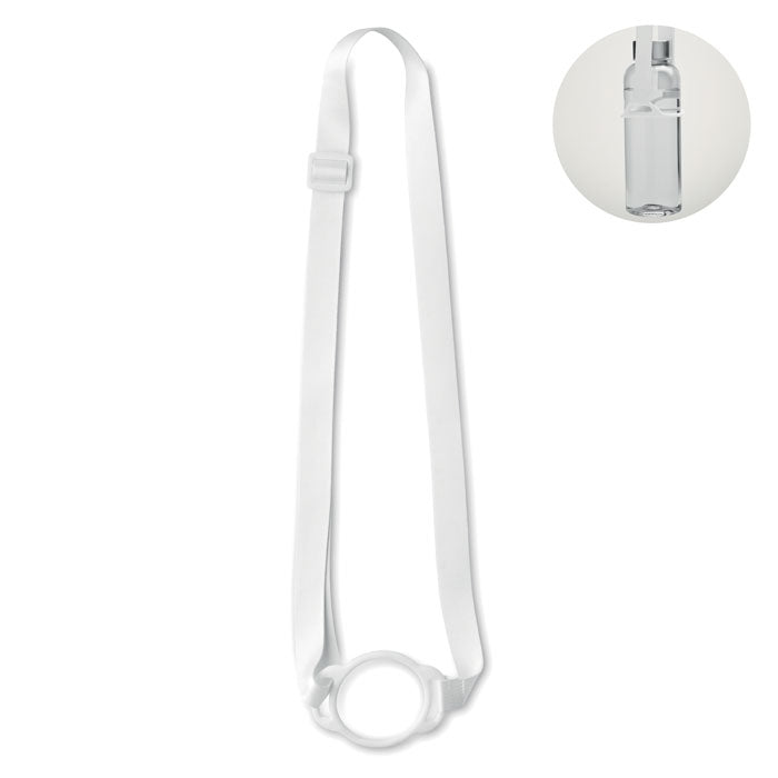 Lanyard met bekerhouder voor evenementen, wit