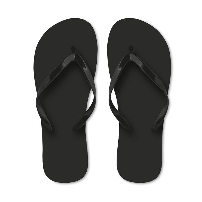 Strandslippers met pvc-bandje, zwart