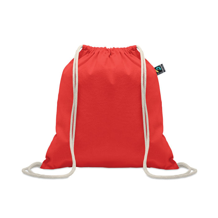 Katoenen rugzakje met trekkoord, rood
