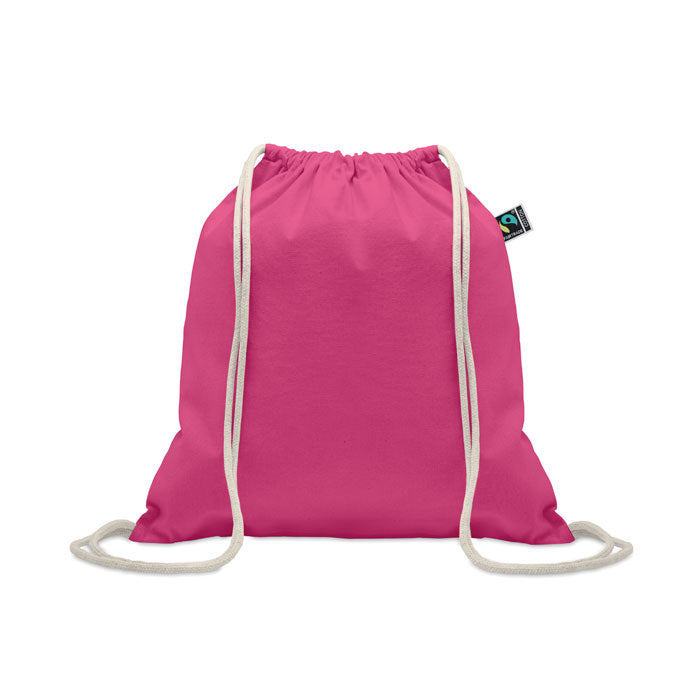 Katoenen rugzakje met trekkoord, fuchsia