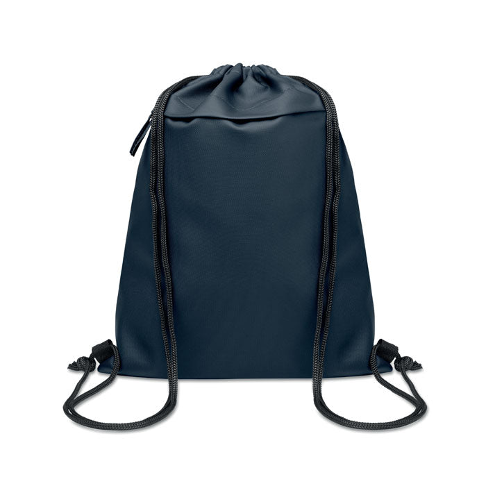 Trekkoordtas met voorvak, 33x42 cm, blauw