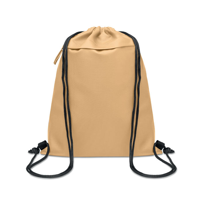 Trekkoordtas met voorvak, 33x42 cm, khaki