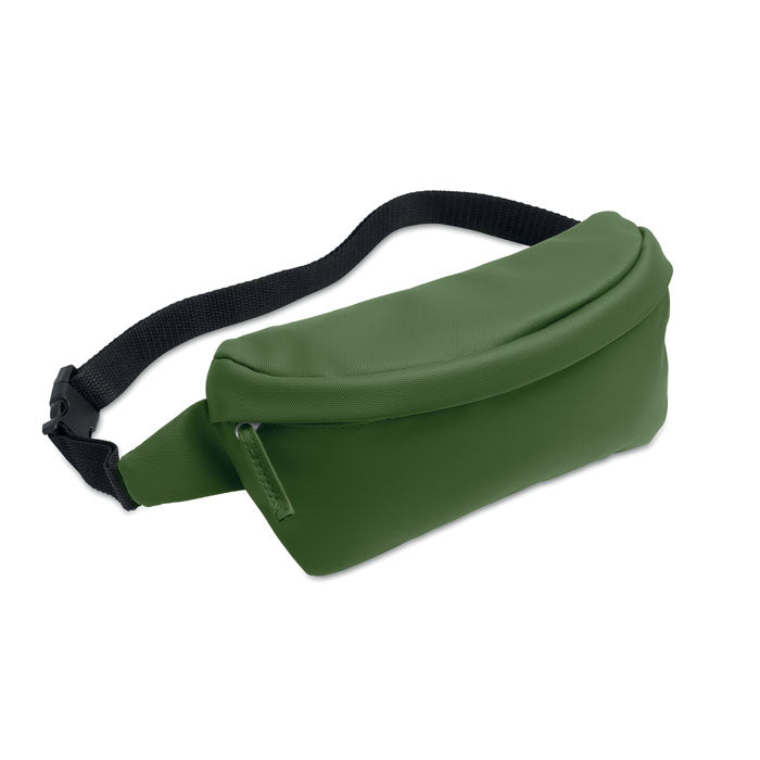 Heuptas met voorvak, gecoat gerecycled polyester, donker marinegroen