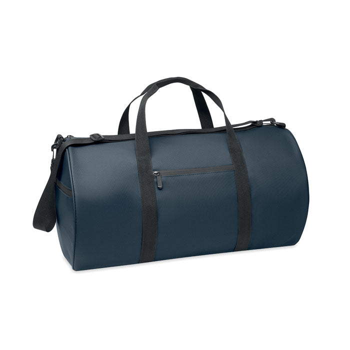 Reistas met voor- en zijvakken, gecoat gerecycled polyester, blauw