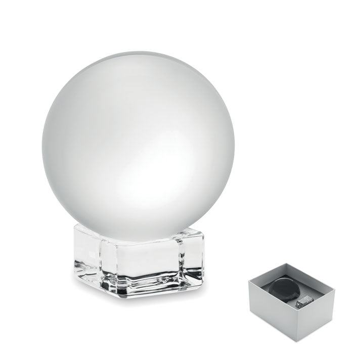 Glazen award rond model met voet, transparant