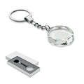 Glazen award-sleutelhanger, rond model, transparant