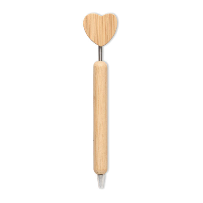 Bamboe pen met hartdetail, hout