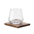Borrelglas met houten onderzetter, 200 ml, transparant