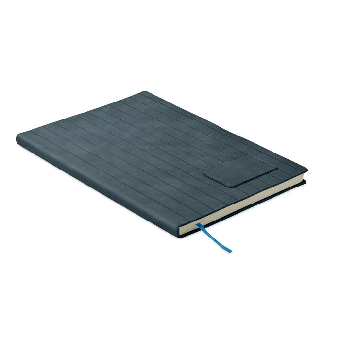A5 notitieboek met geribbelde kaft, smokey kleur, blauw
