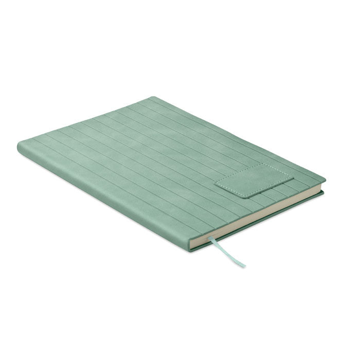 A5 notitieboek met geribbelde kaft, smokey kleur, mintgroen