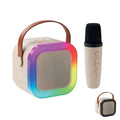 Karaokeset met draadloze speaker en microfoon, beige