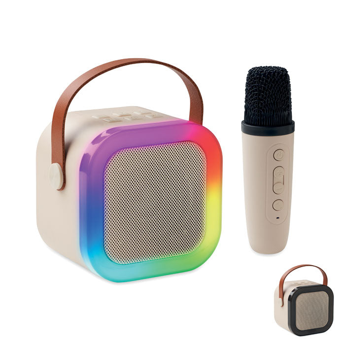 Karaokeset met draadloze speaker en microfoon, beige