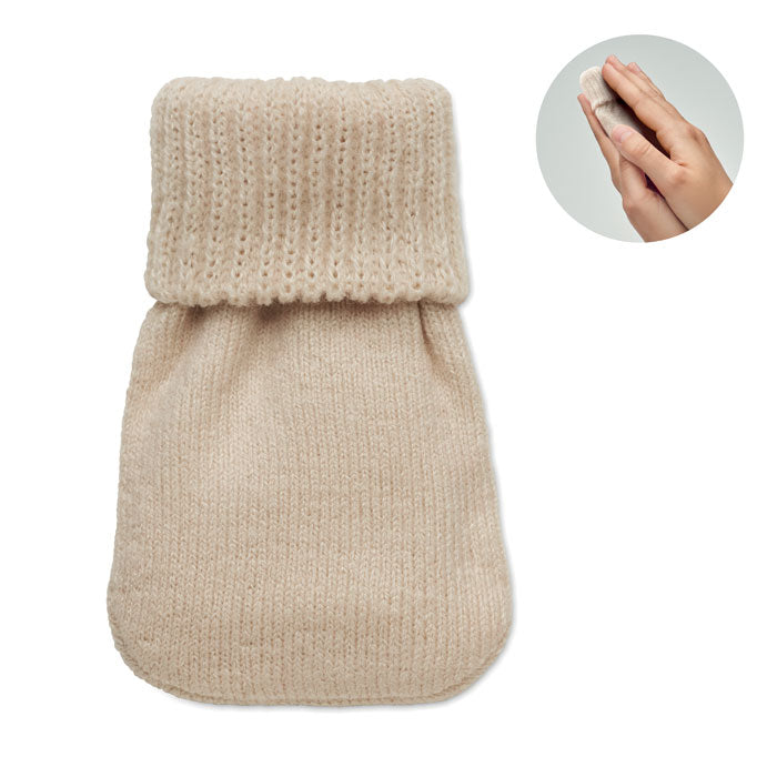Herbruikbare handwarmer met instant-warmtekussen, beige