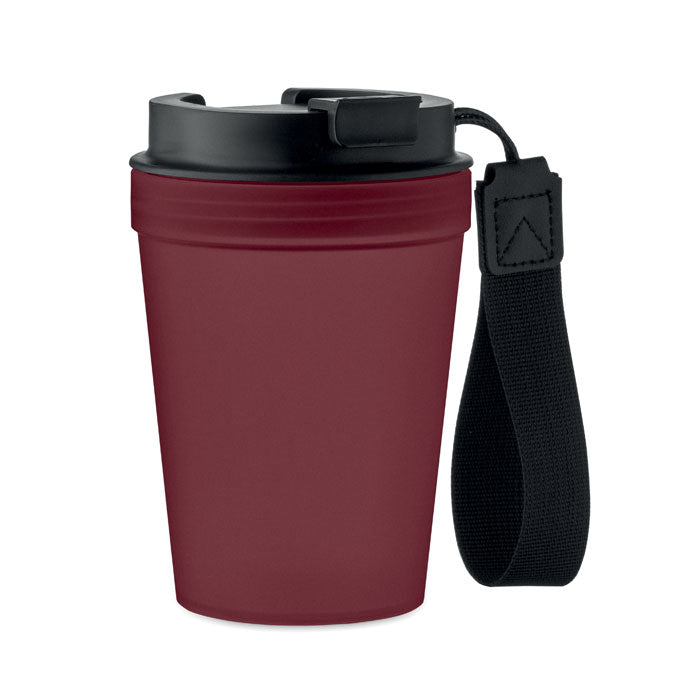 Beker 300 ml met polsband, bordeaux