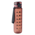 Sportfles 1 liter met tijdmarkeringen, bordeaux