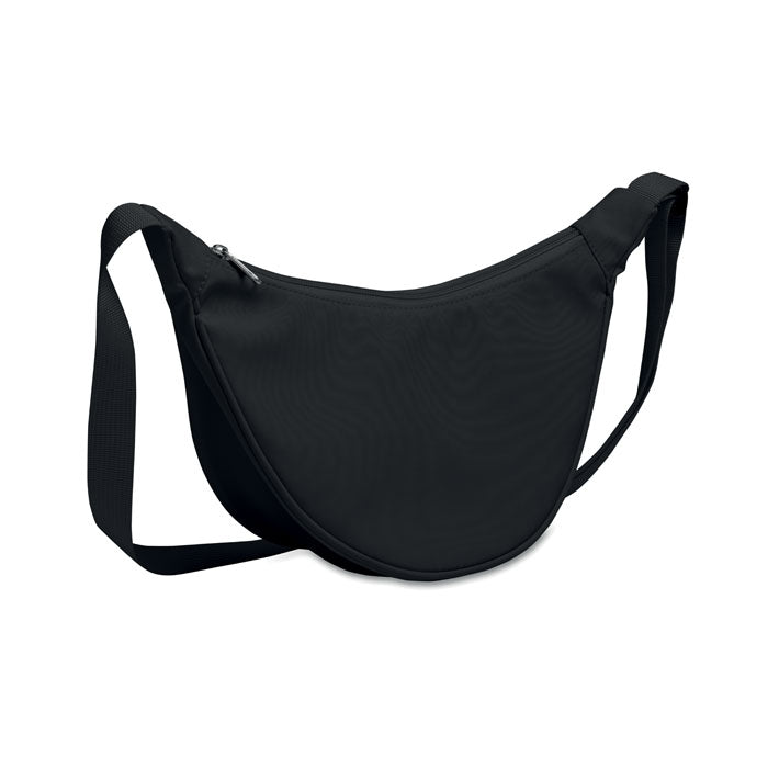 Crossbodytas in halve maanvorm, zwart