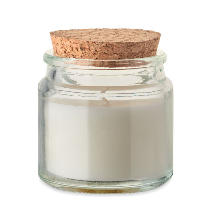 Plantaardige geurkaars vanille, 12 branduren, beige