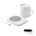 2-in-1 draadloze oplader en mokwarmer met mok, wit