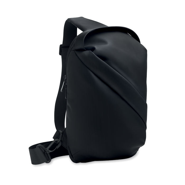 Crossbodytas met gewatteerde rug, kunstleer, zwart