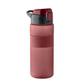 Drinkfles 700 ml met siliconen grip en rietje, bordeaux