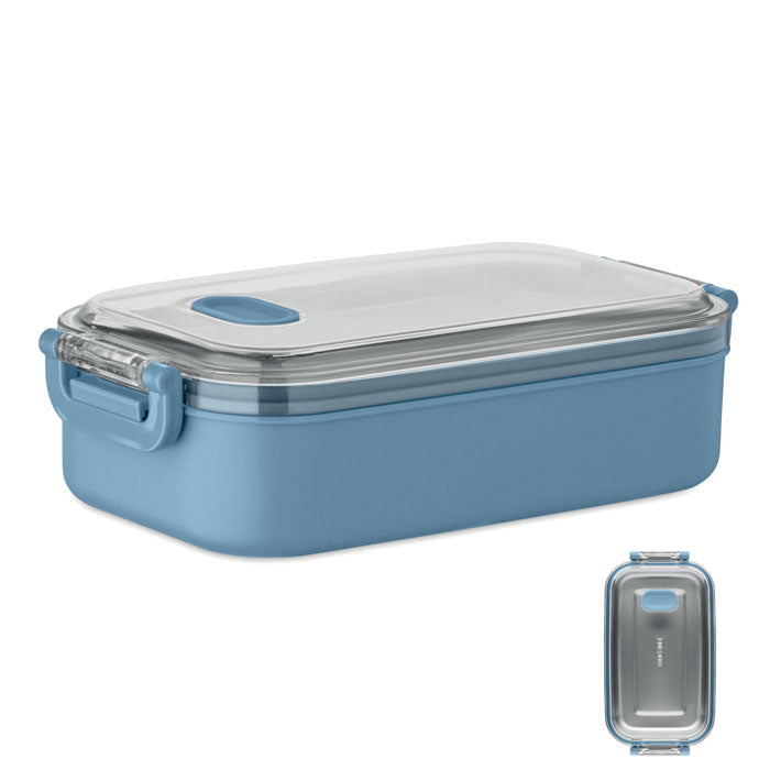 Lunchbox met luchtdicht deksel en stalen binnenlaag, petrol