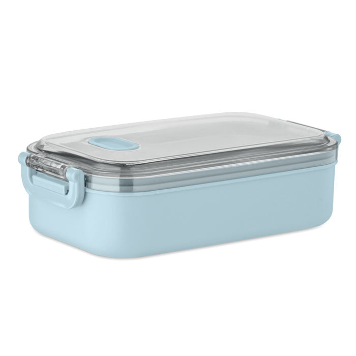 Lunchbox met luchtdicht deksel en stalen binnenlaag, babyblauw