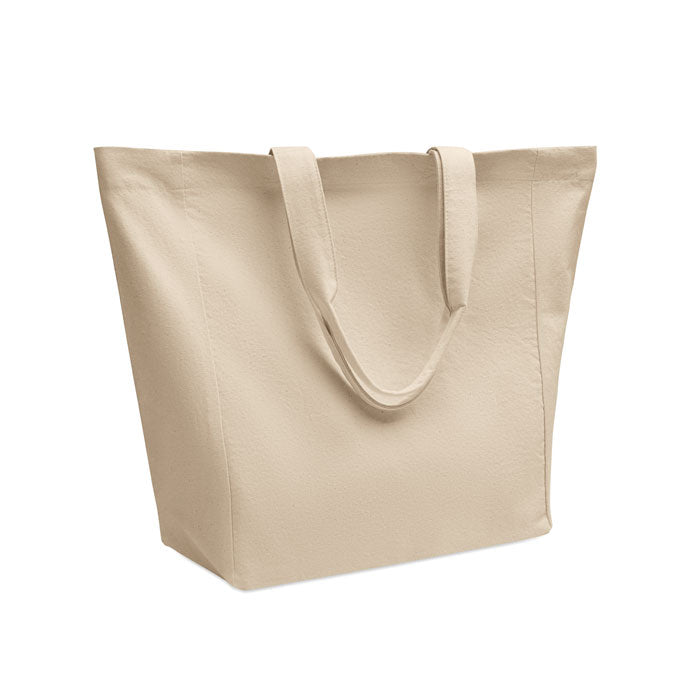 Katoenen boodschappentas met korte hengsels, beige