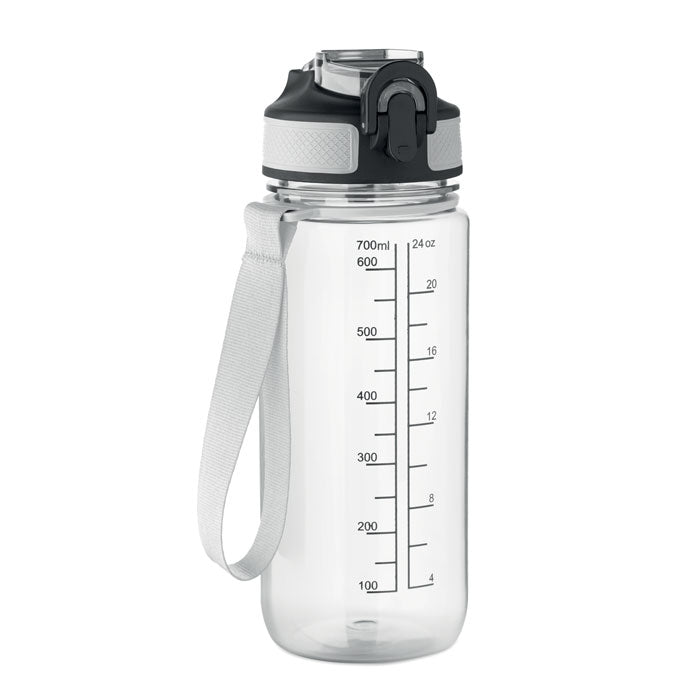 Motiverende sportfles 700 ml met rietje, transparant