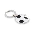 Sleutelhanger in voetbalvorm met flesopener, wit/zwart