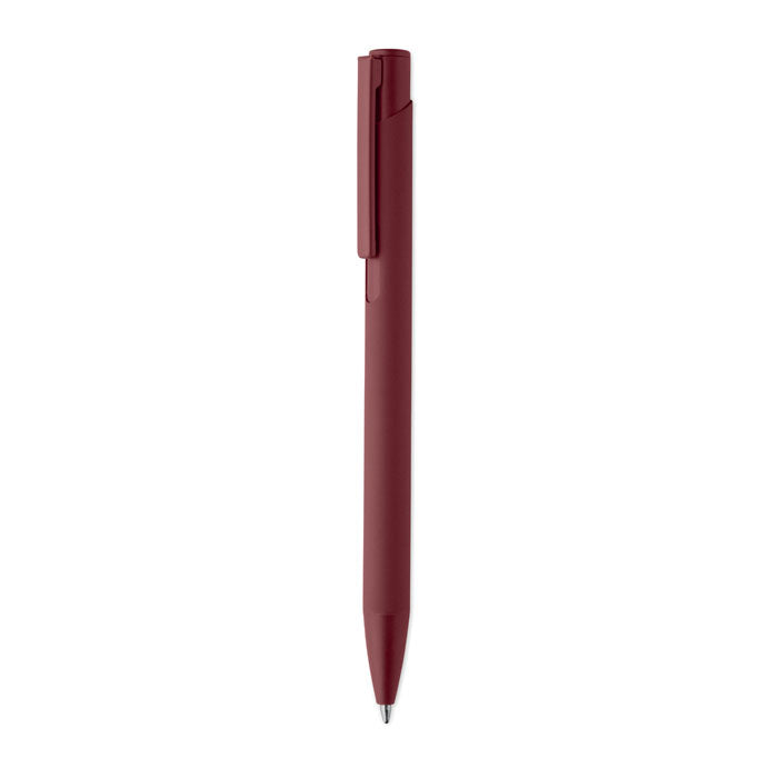 Pen met rubberen grip van gerecycled aluminium, bordeaux