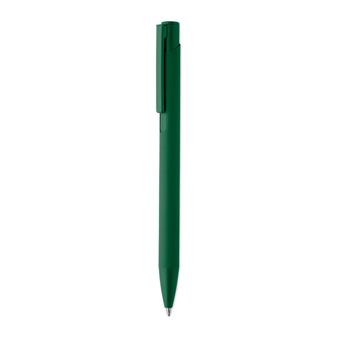 Pen met rubberen grip van gerecycled aluminium, groen