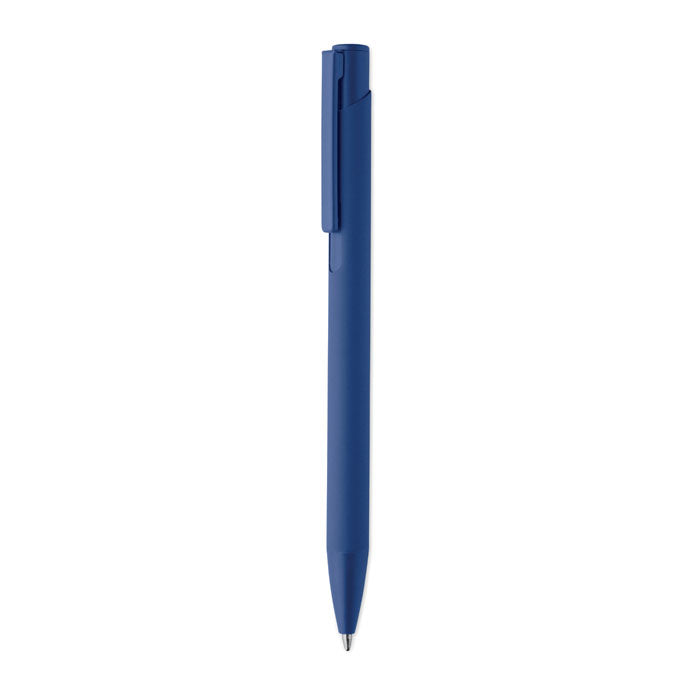 Pen met rubberen grip van gerecycled aluminium, royal blauw
