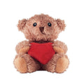 Pluche teddybeer met geborduurd gezicht, rood