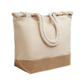Strandtas van katoen en jute, beige
