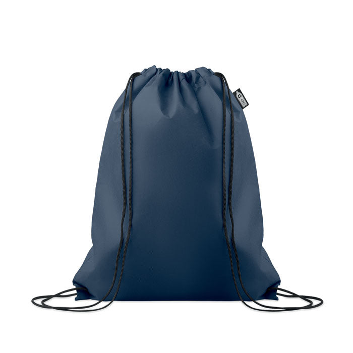 Trekkoordtas van gerecycled non-woven materiaal, blauw
