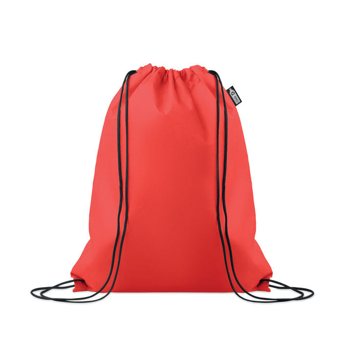 Trekkoordtas van gerecycled non-woven materiaal, rood