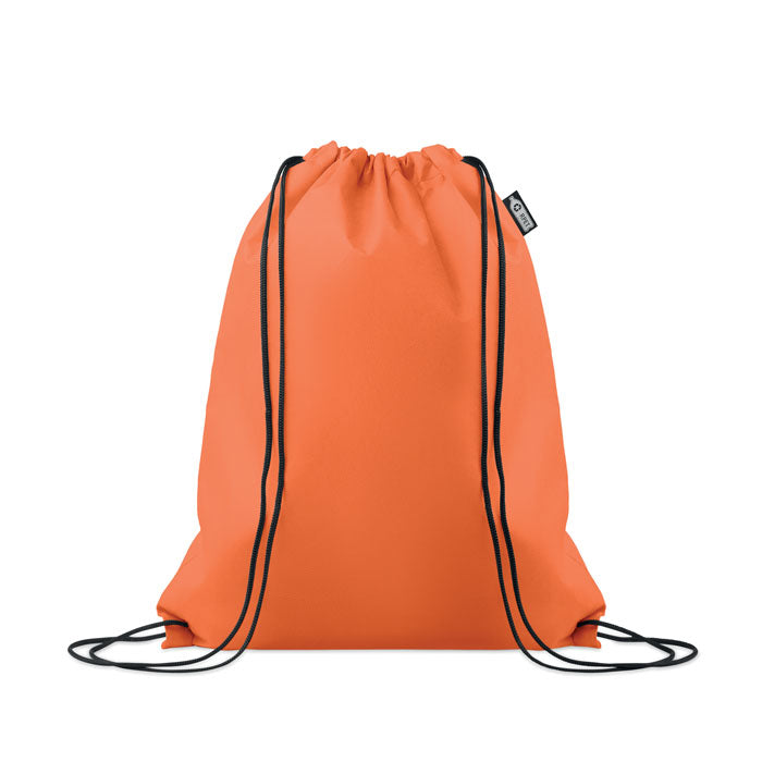 Trekkoordtas van gerecycled non-woven materiaal, oranje